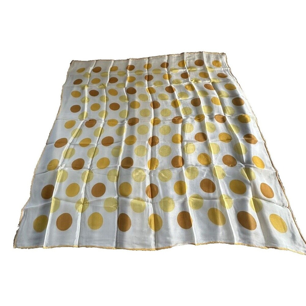 Vintage Yellow Brown and Orange Circles 30 Inch Square Scarf